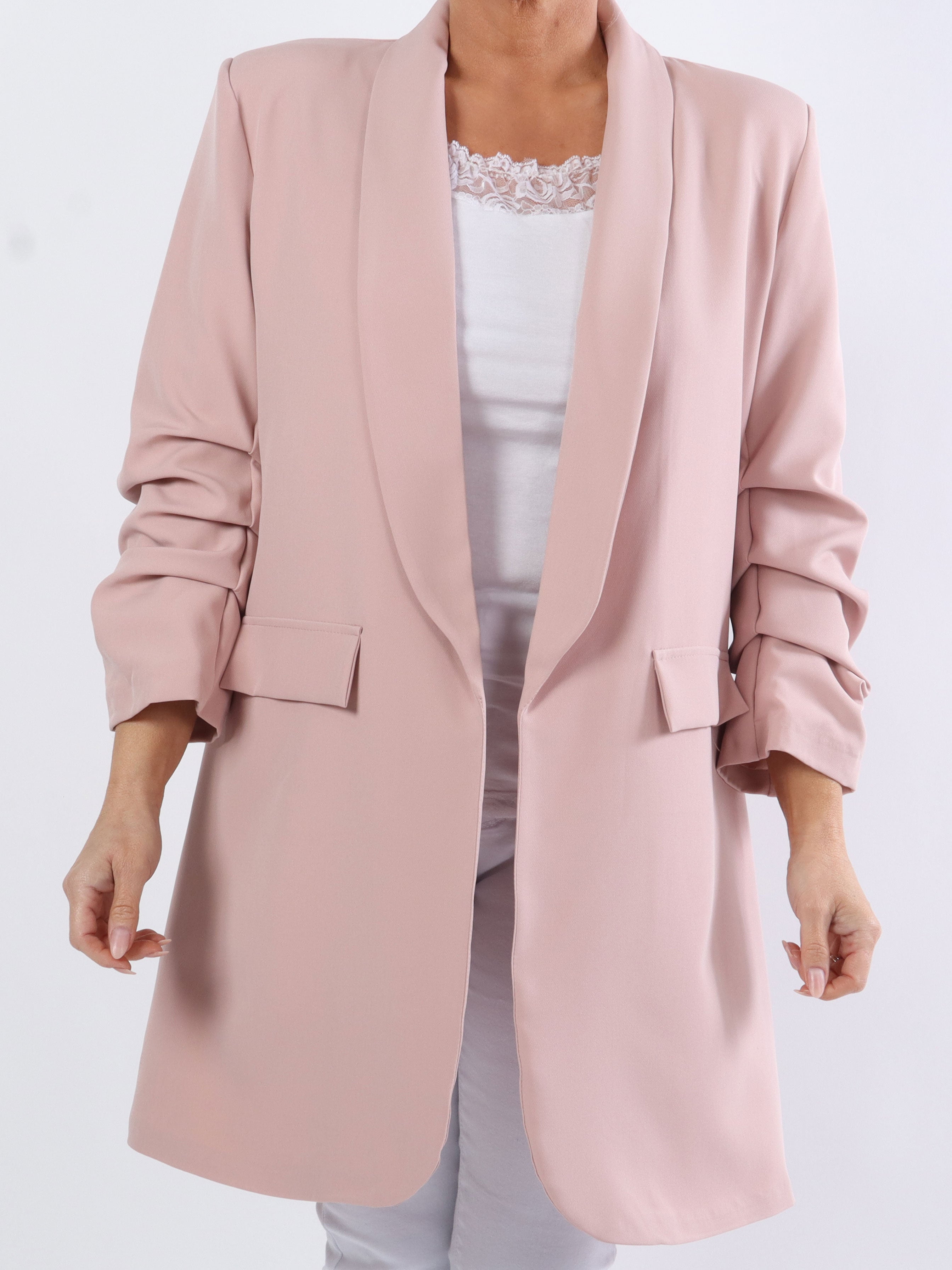 Mila Long - Snygg blazer med veck på ärmen